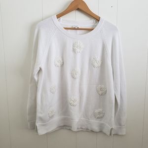 Charming Charlie Cotton Flower Detail Sweater